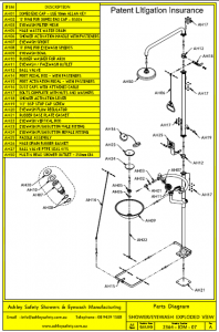 Shower/Eyewash Parts Diagram